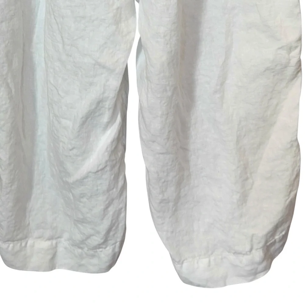 J.Jill Love Linen Cropped Pants White Relaxed Fit Elastic Back Size 2X - Picture 5 of 8